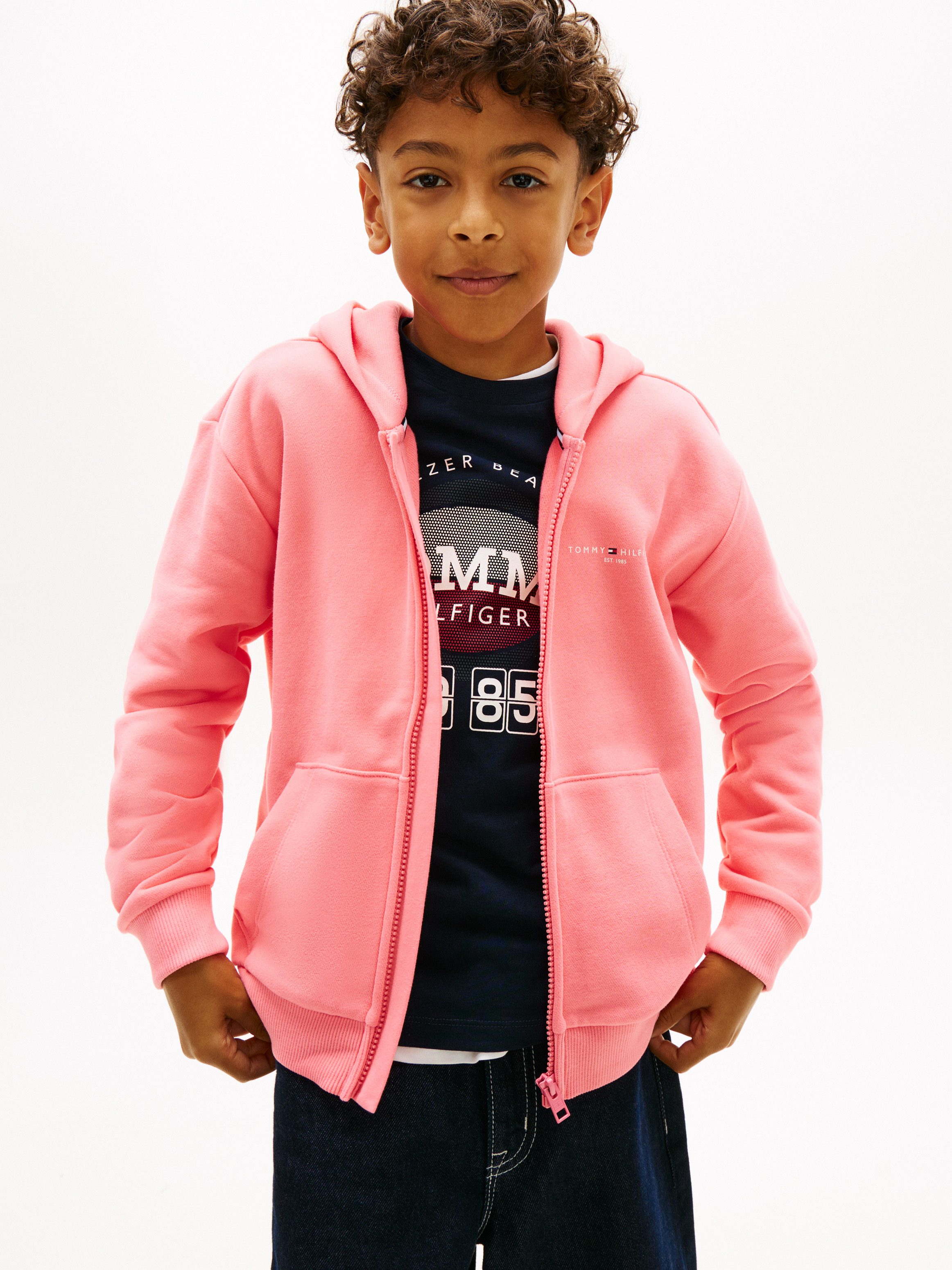 Tommy Hilfiger Kapuzensweatjacke MINI CORP ZIP THROUGH HOODIE Kinder bis 16 Jahre