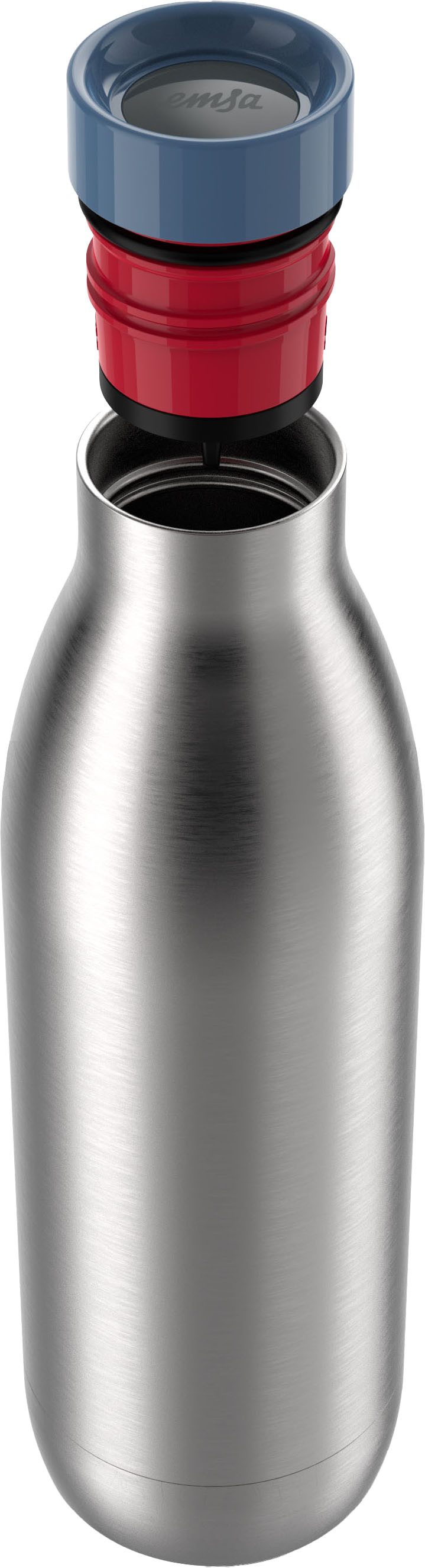 Emsa Isolierflasche Bludrop Eco, 0,7 Liter, auslaufsicher, 24h kalt, 12h warm, spülmaschinengeeignet