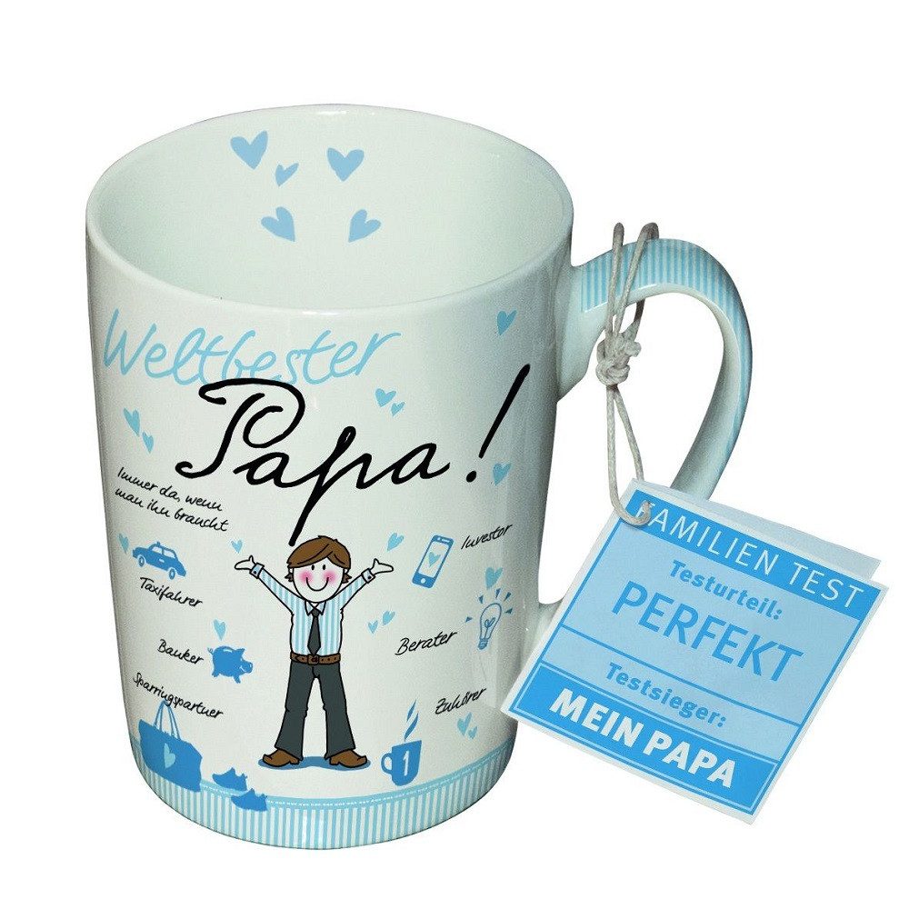 PPD Becher PPD Tasse, Muttertag, Vatertag, Hochzeitstag, Valentinstag, Liebe, Porzellan : Weltbester mein Papa, Familien, Test, Total, Lieb Kollektion/ Ideal als Geschenk