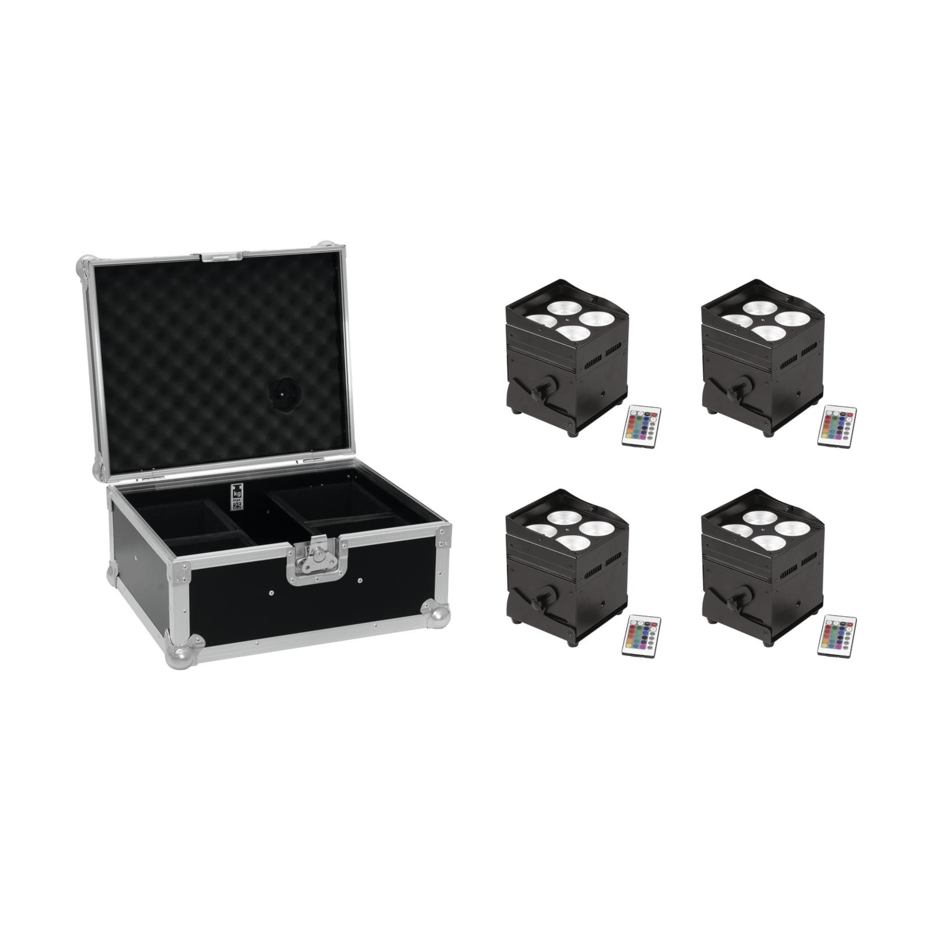 QuickDMX QCL - UP-4 4x + Case Set AKKU Discolicht, EUROLITE LED Set