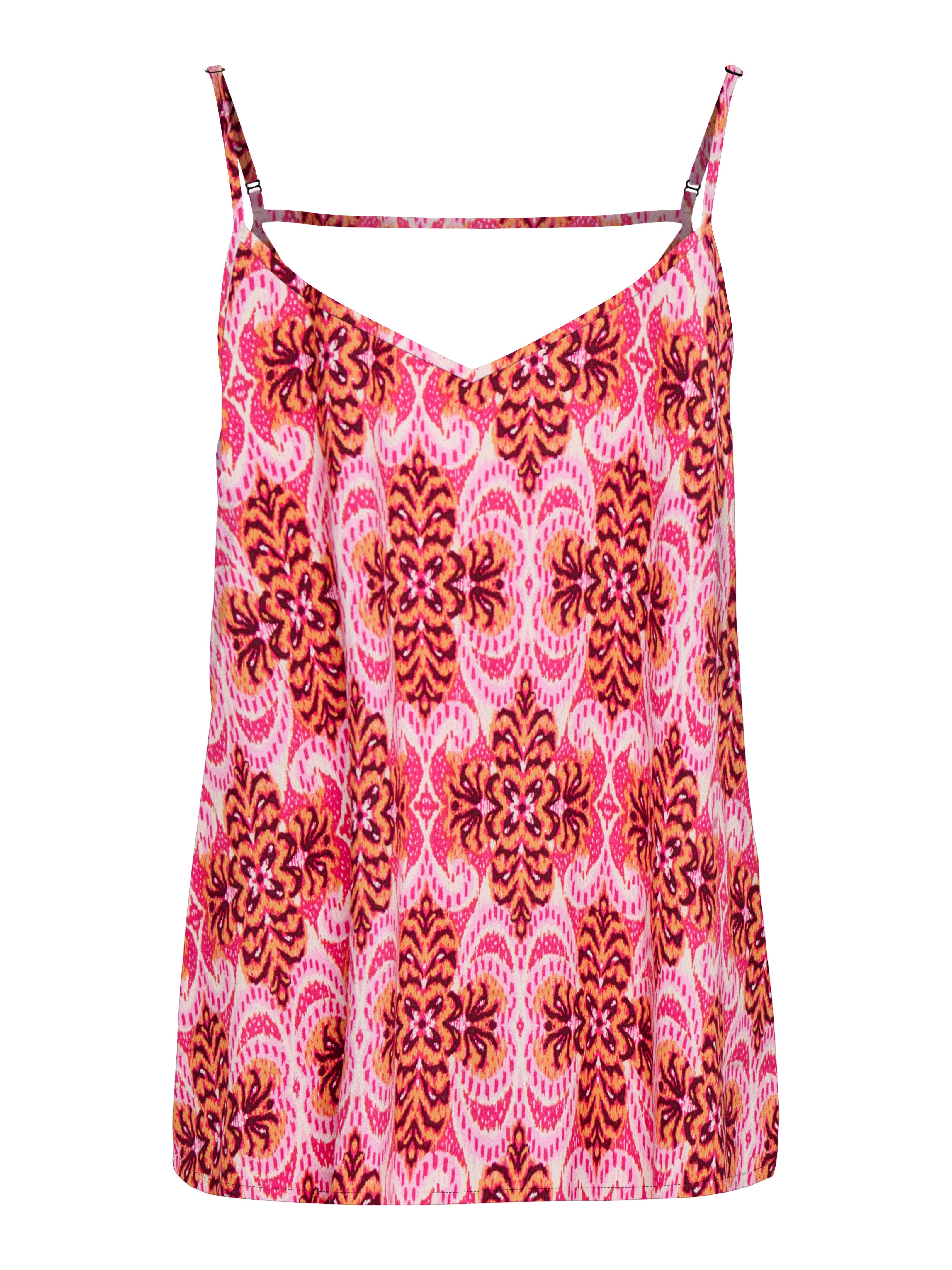 ONLY Spaghettitop ONLNOVA LIFE PARIS SINGLET AOP PTM Viskose, regular fit, V-Ausschnitt