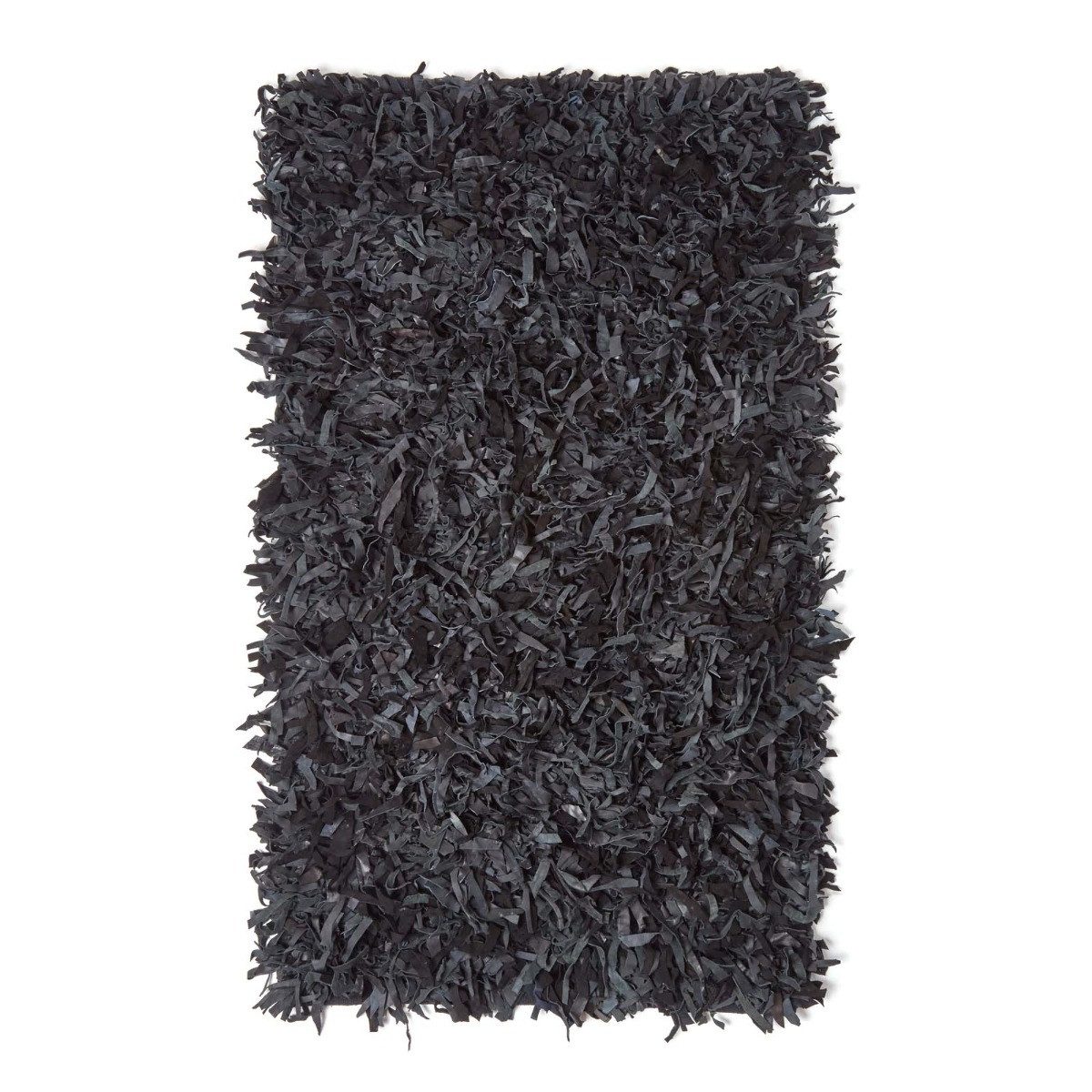 Homescapes Teppich Lederteppich Dallas, schwarz, 90 x 150 cm, Höhe: 20 mm günstig online kaufen