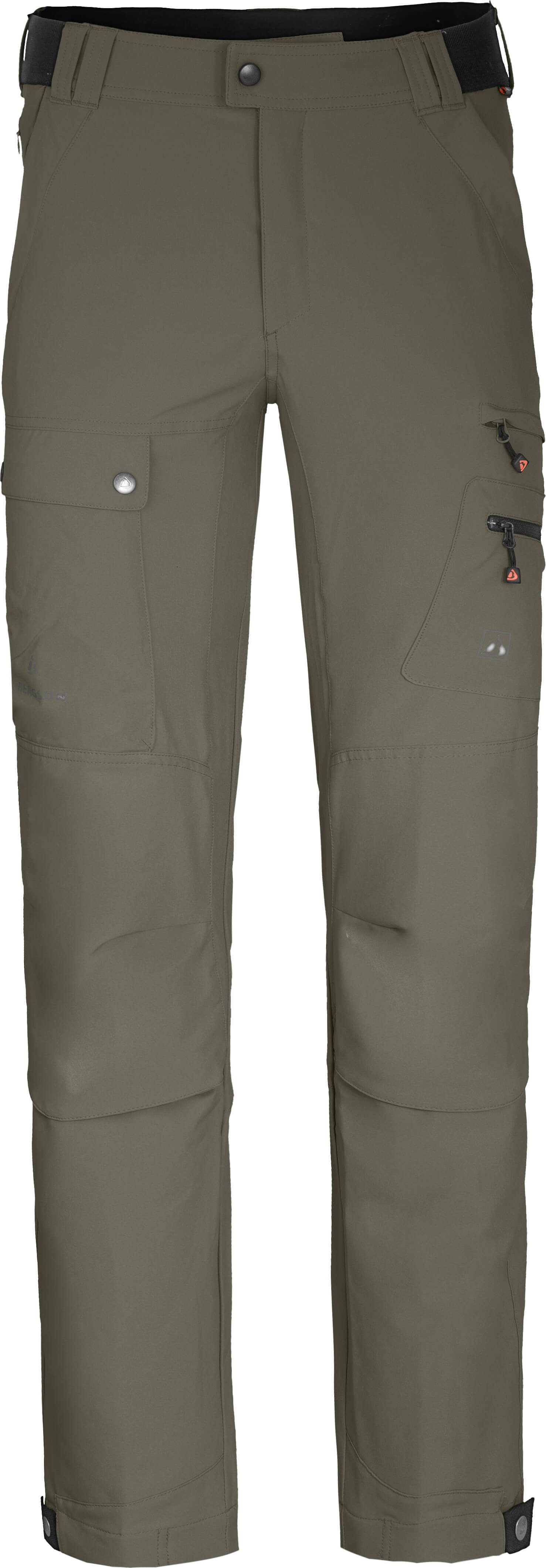 Bergson Outdoorhose FROSLEV COMFORT Herren Wanderhose, recycelt, elastisch, 8 Taschen, Normalgrößen, grau/grün