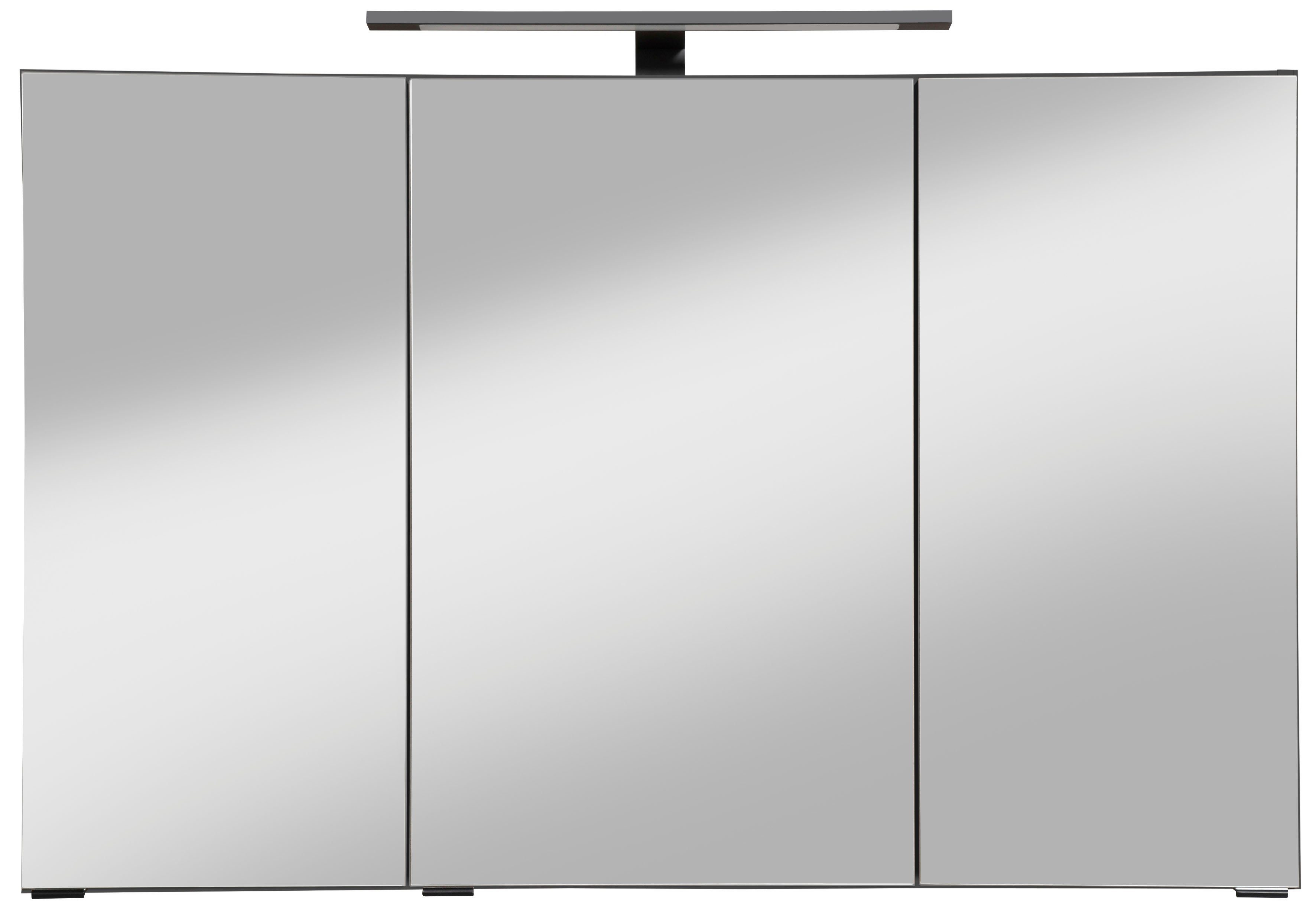 HELD MÖBEL Spiegelschrank Trento, verschiedene Ausführungen und Farben Breite 100 cm, mit 3D-Effekt, Spiegeltüren, Inklusive LED-Beleuchtung grafit | grafit | Spiegelschränke