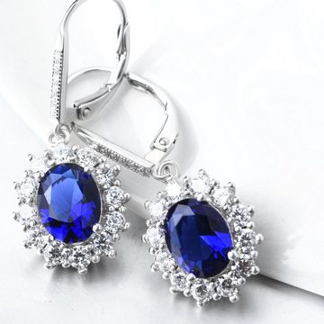 Schmuck-Elfe Paar Ohrhänger Saphir Blue, 925 Sterling Silber