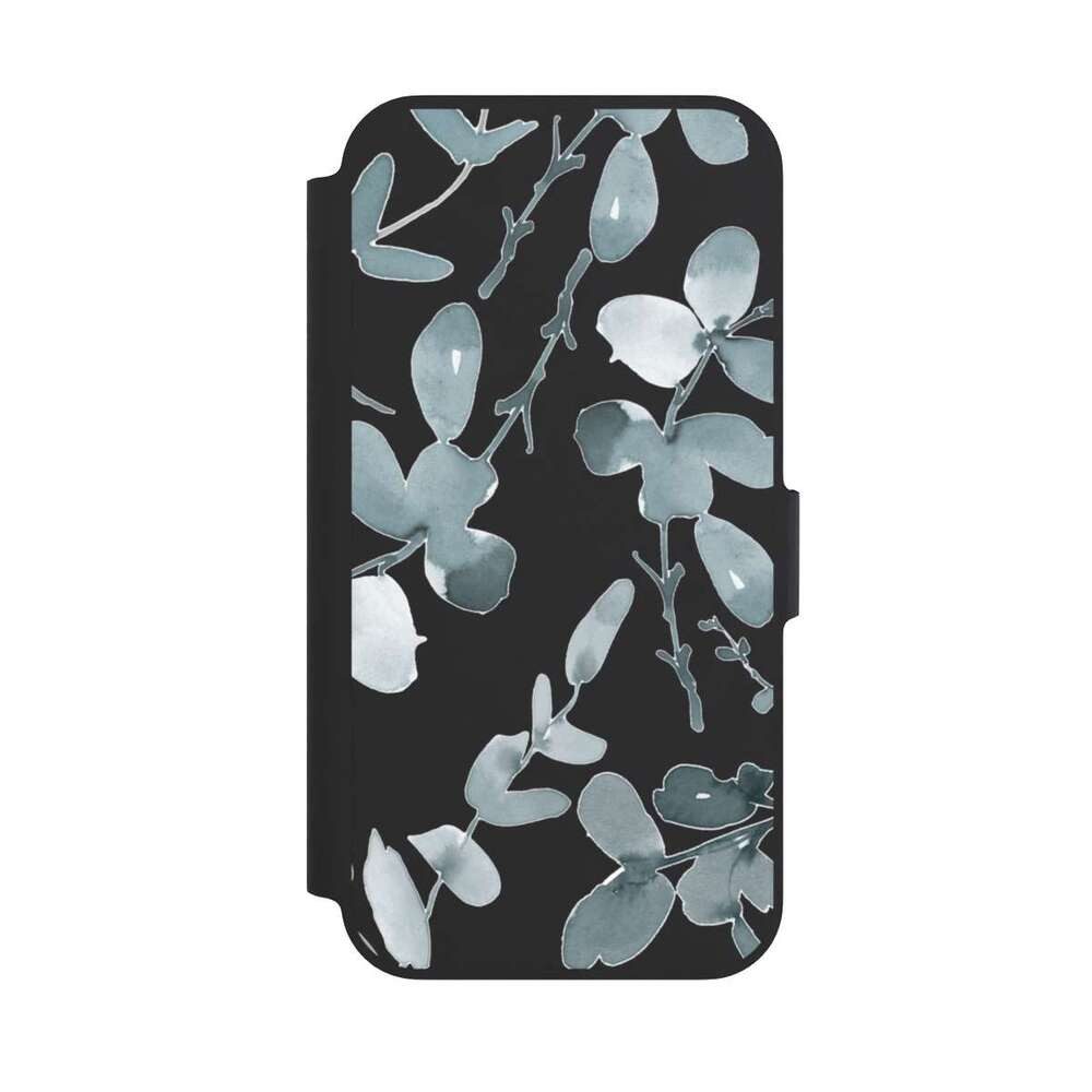 NIVOCASE Handyhülle Eukalyptus Muster Blume Eukalyptus pattern ohne Hintergrund, Apple iPhone 13 Pro Klapphülle Handyhülle aus Kunst Leder