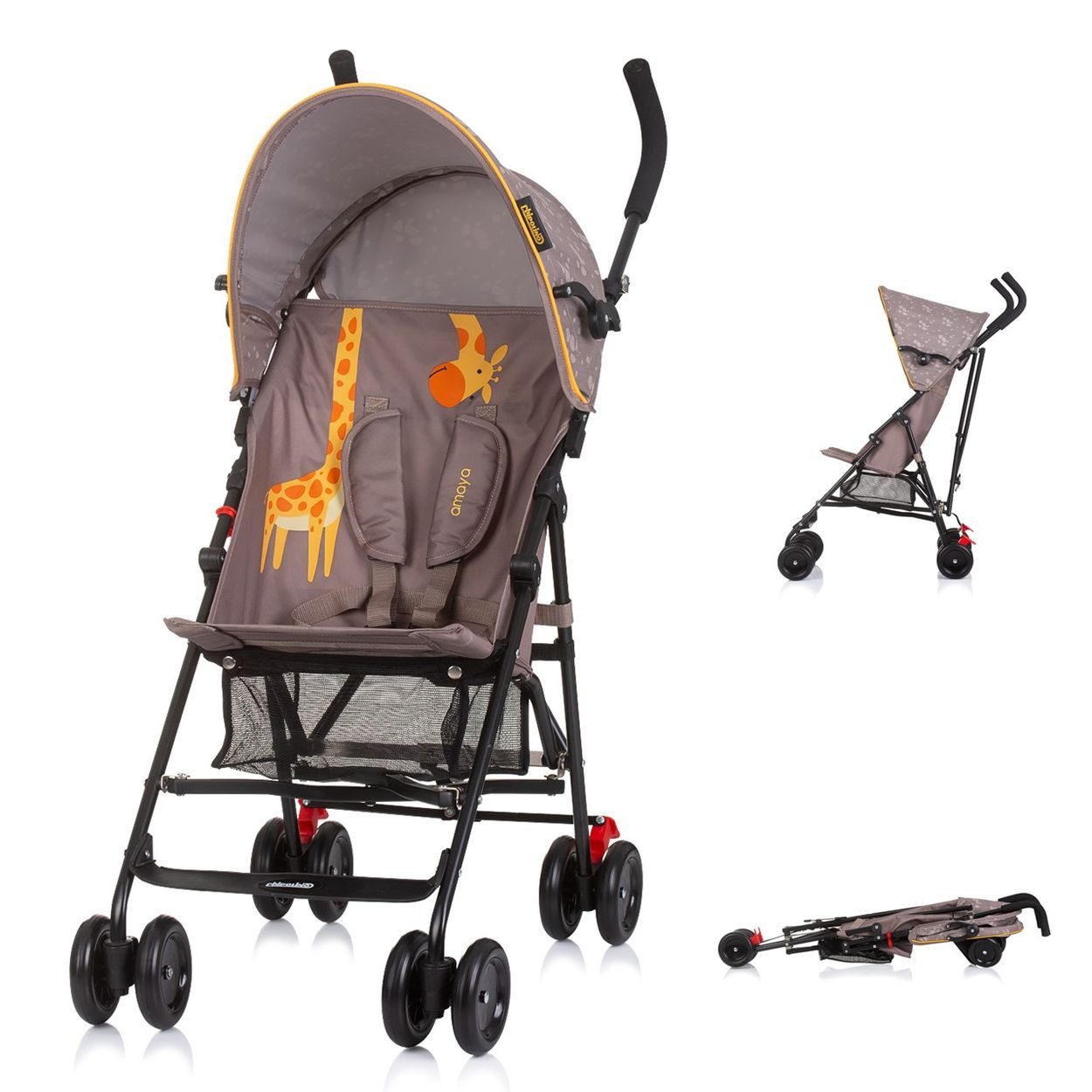 Chipolino Kinder-Buggy Kinderwagen Amaya, Sonnendach verstellbar, faltbar, Korb