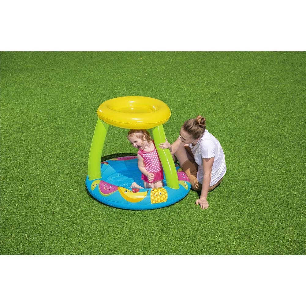 Bestway Planschbecken Planschbecken mit Sonnenschutzdach Süßes Früchtchen, 94 x 89 x 79 cm, Rund