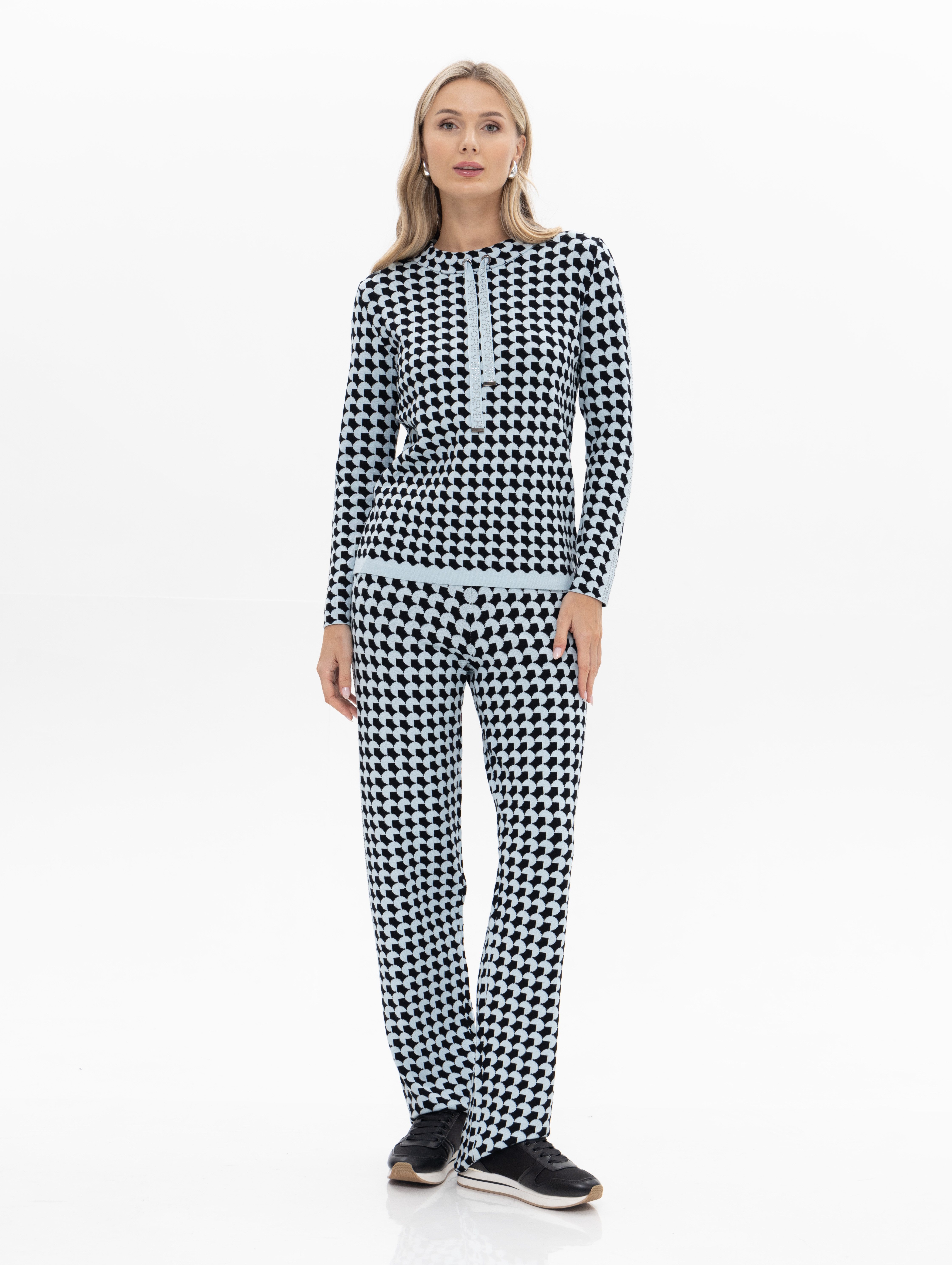 Passioni Strickhose mit geometrischem Allover-Muster