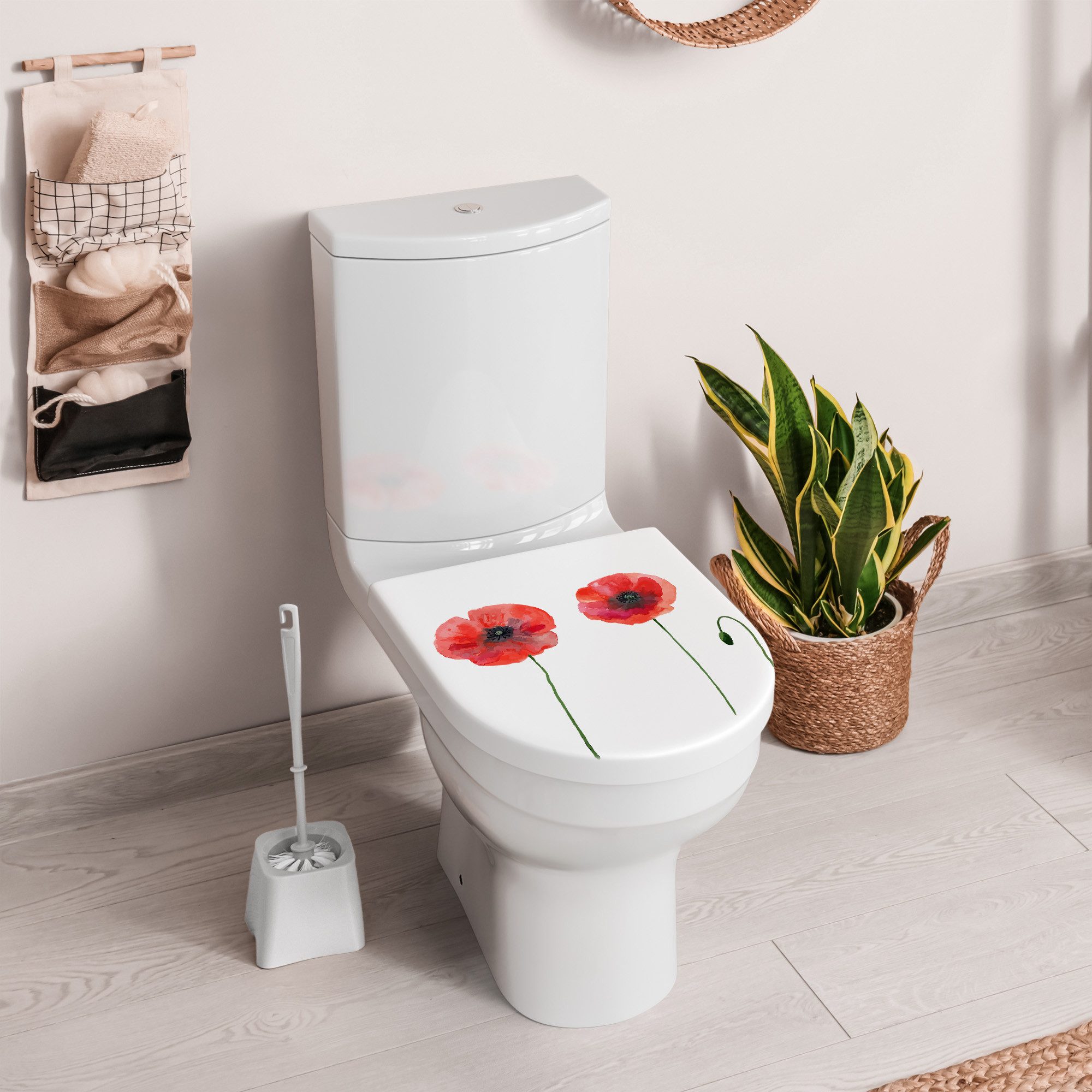 DEQORI WC-Sitz 'Blumen des Sommers', WC Toilettensitz bedruckt Klobrille Toilettendeckel Motiv WC-Brille