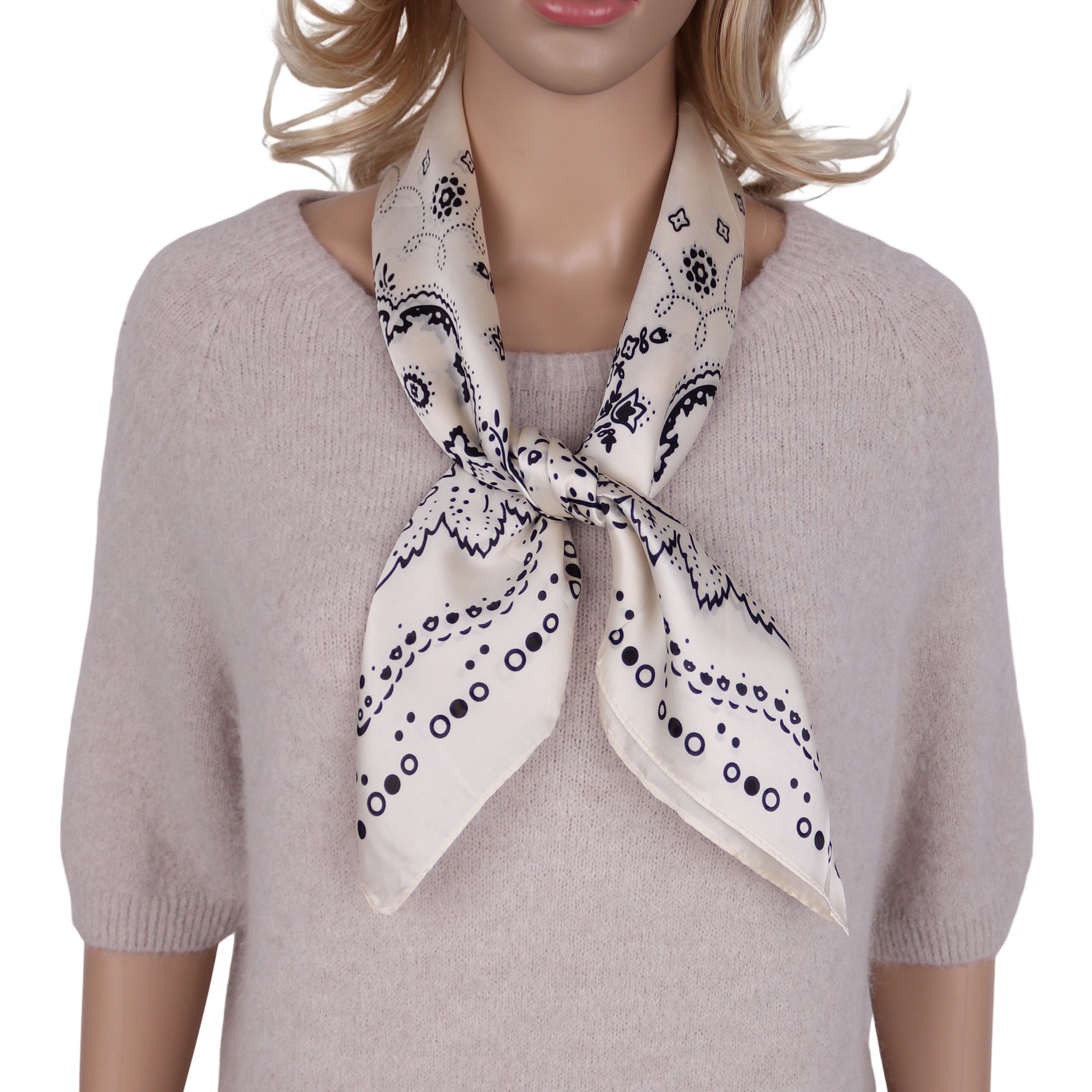 MIRROSI Nickituch Vierecktuch ca. 70x70cm wunderschöne Mustern, Damen Halstuch ideal für Frühling, Sommer oder Herbst