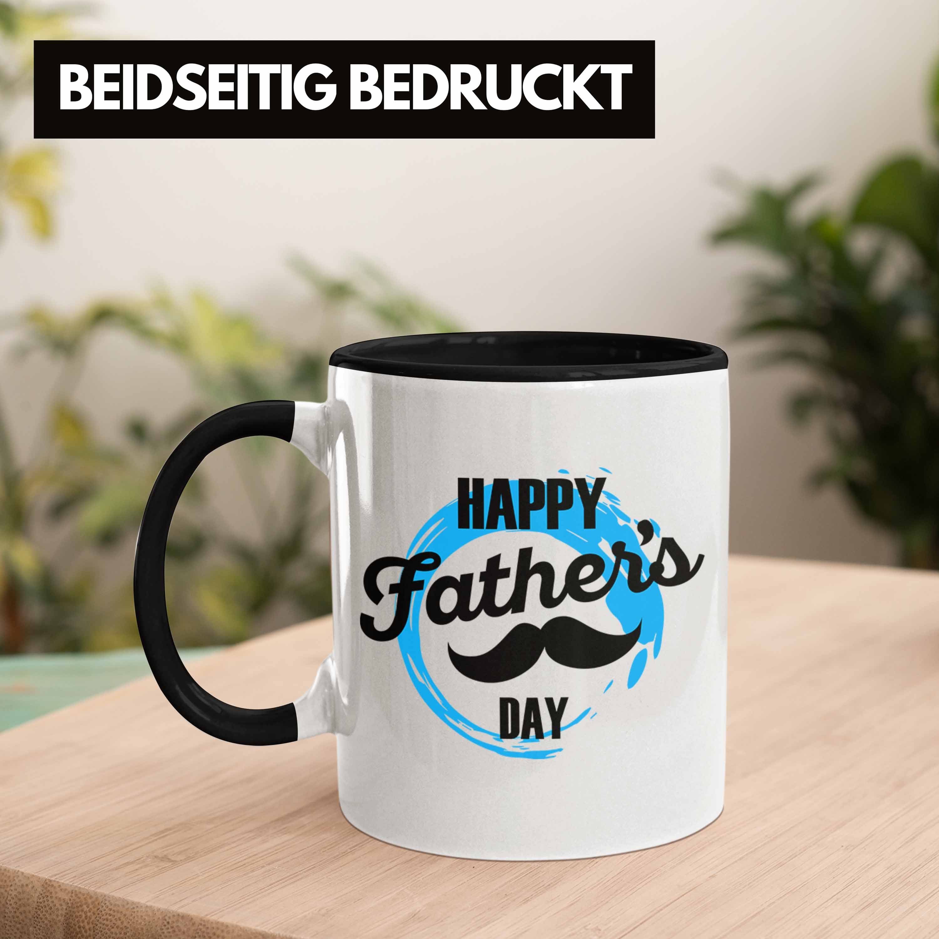 Papa Geschenk Tasse für für Vatertag Happy Trendation den Father's Day Tasse Schwarz