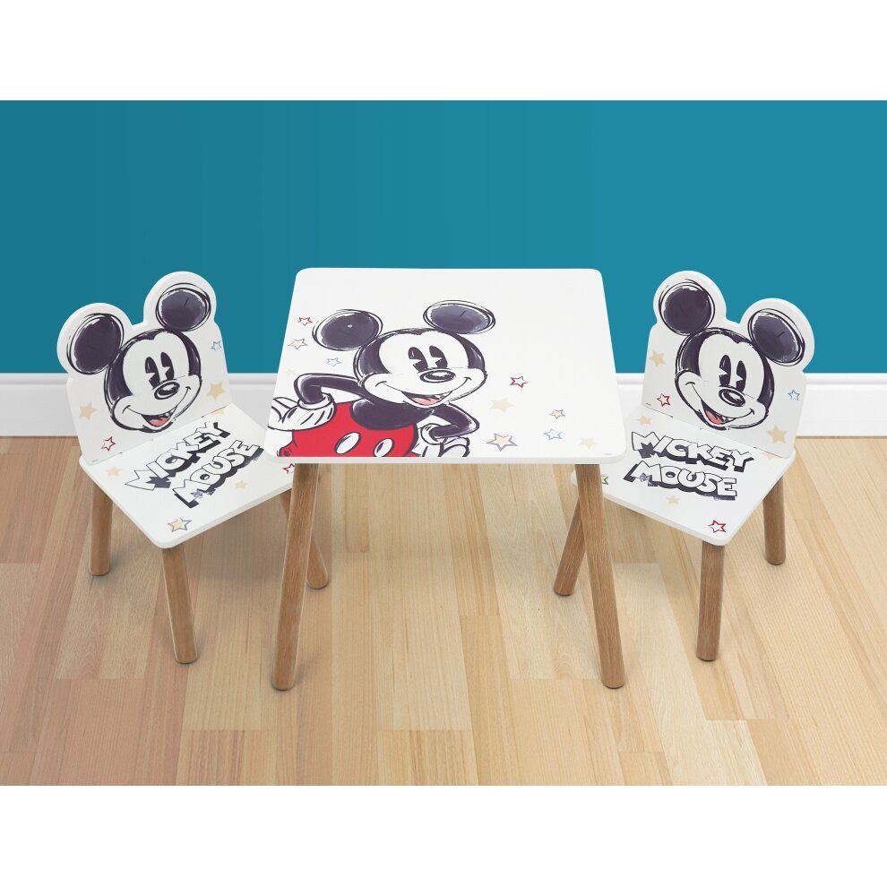 Disney Kindersitzgruppe Mickey Maus Kindersitzgruppe aus Holz – Tisch & 2 S günstig online kaufen