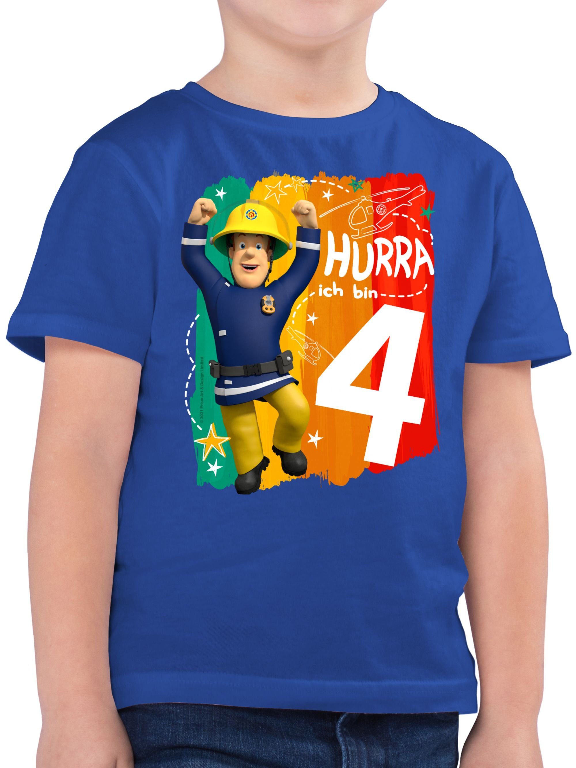 Shirtracer T-Shirt Hurra ich bin Vier - Sam (1-tlg) Feuerwehrmann Sam Jungen