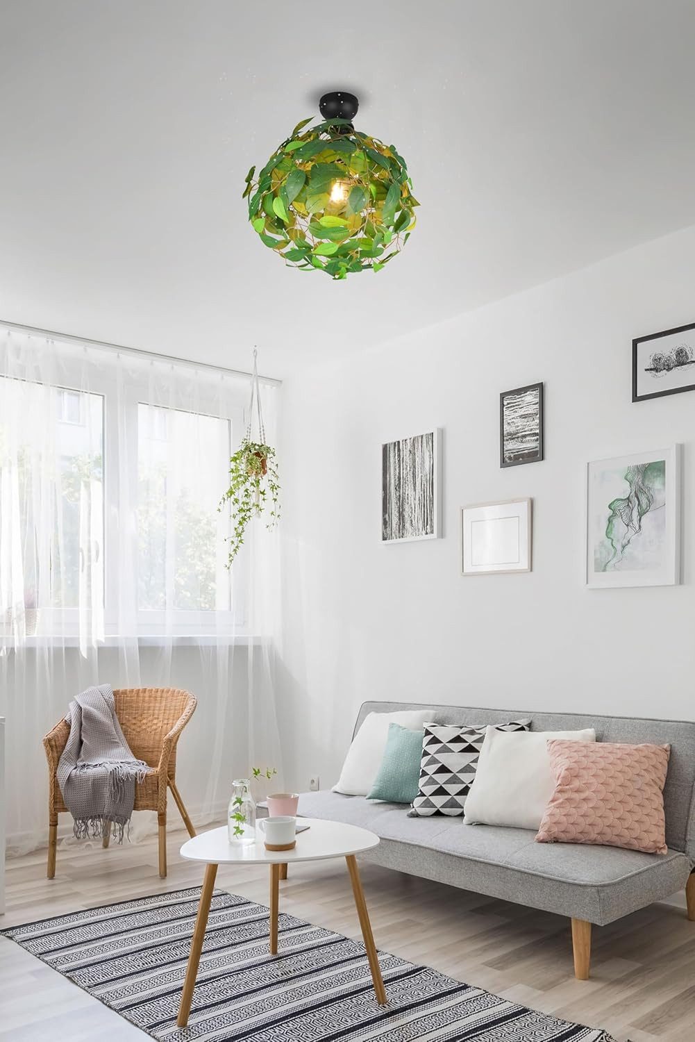 lightling Deckenleuchte Lea, ohne Leuchtmittel, IP20 Indoor, Stoffschirm, Ø 38 cm