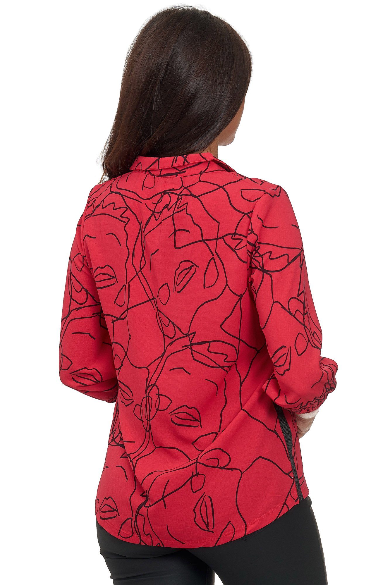 Decay Klassische Bluse mit Seitenstreifen und halblangen Ärmeln