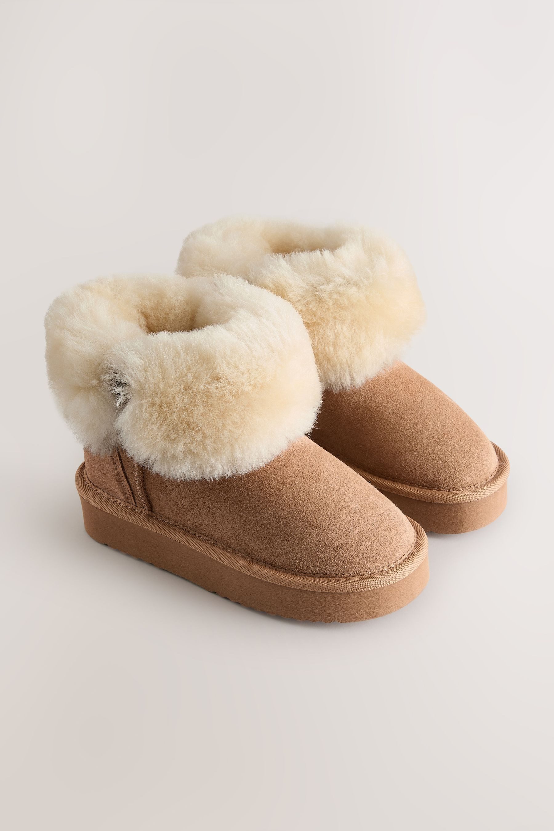Next Wasserabweisende Veloursleder-Stiefel, Schafsfell Stiefel (1-tlg)