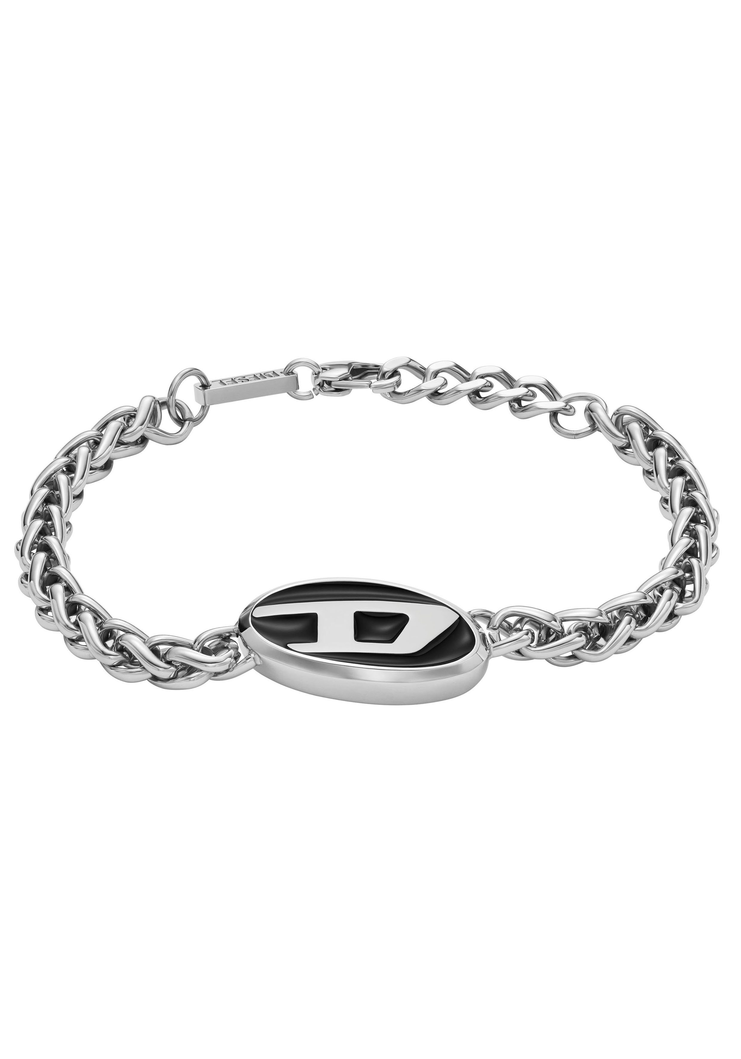Diesel Armband Schmuck Edelstahl Armschmuck Königskette STEEL BLACK ENAMEL