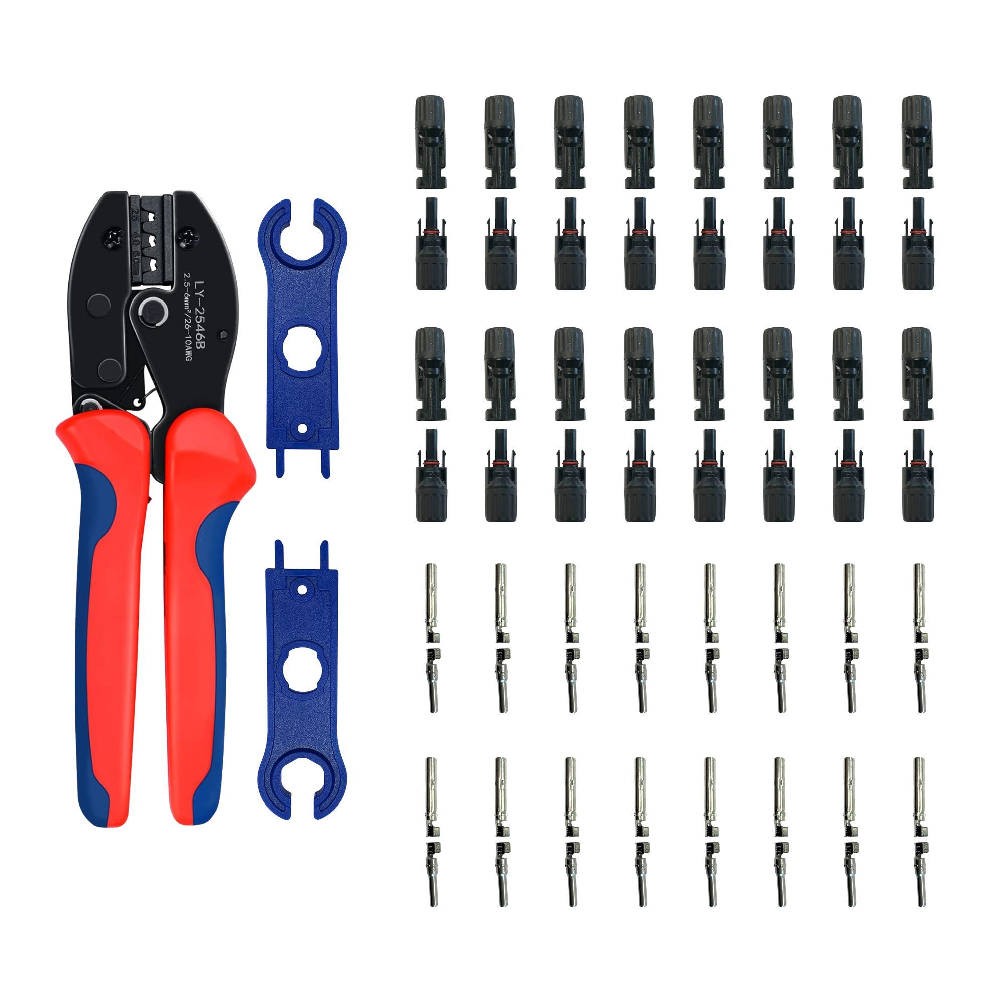 solartronics Crimpzange Solar Crimpzangenset für PV Kabel: PV Stecker, Solar-Spannschlüssel, 16-tlg.