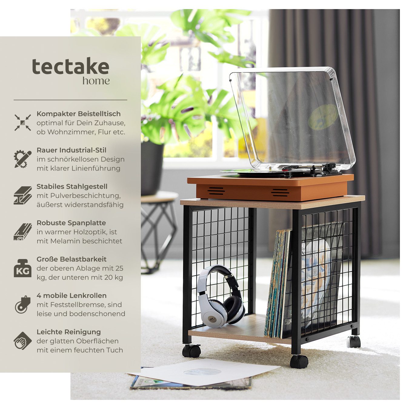 tectake Beistelltisch Couchtisch Gary 40x40x48cm (1-St., günstig online kaufen