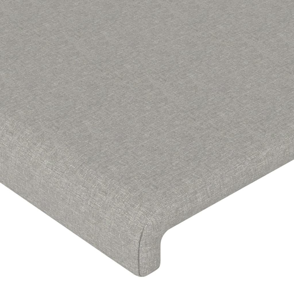 vidaXL Bett Kopfteile Hellgrau 200x5x78/88 cm Stoff (1-tlg) – Bild 4 von 5