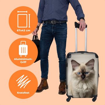 NoBoringSuitcases.com© Koffer Katze - Tiere - Ragdoll - Katze 67x43x25cm, 4 Rollen, Mittelgroßer Koffer für Erwachsene, Reisekoffer