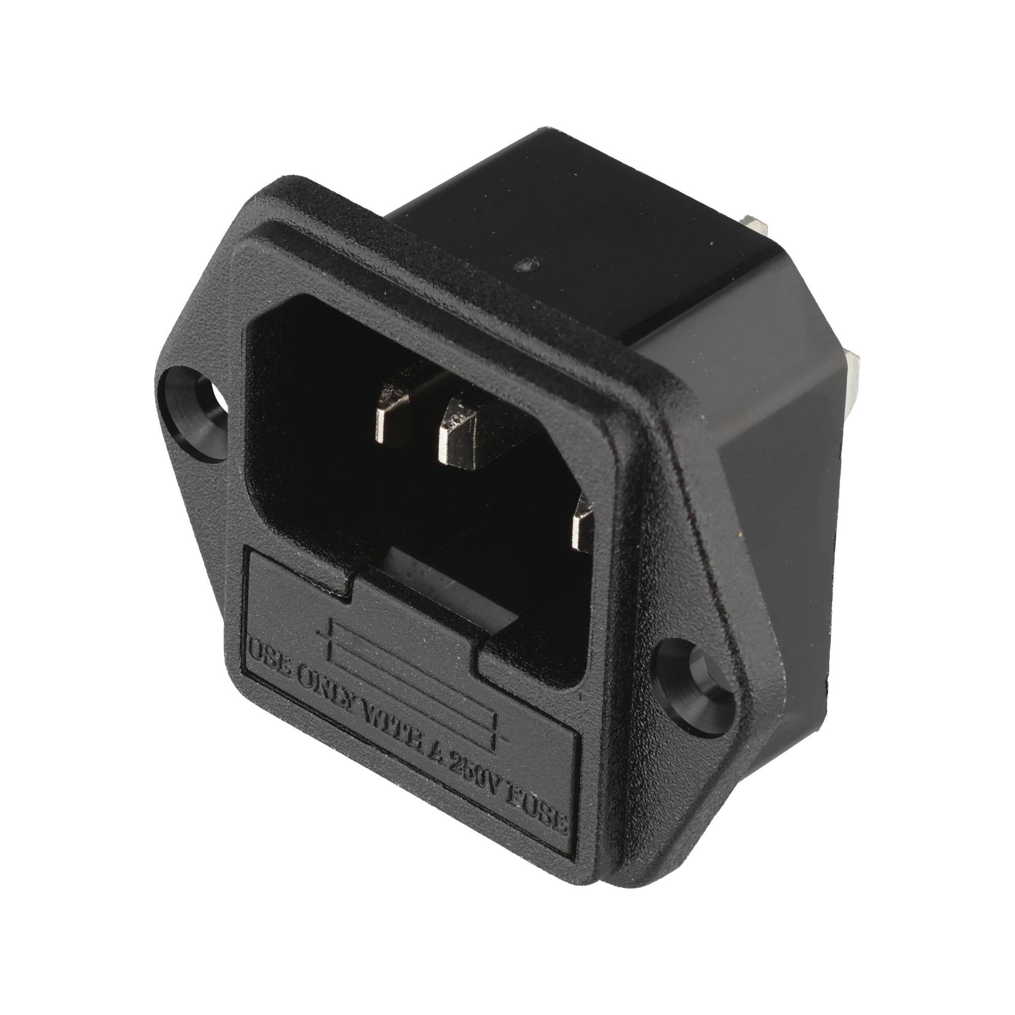 Goobay Goobay AC-Einbaustecker mit Sicherungshalter - Anschluss für Kaltgerä USB-Kabel