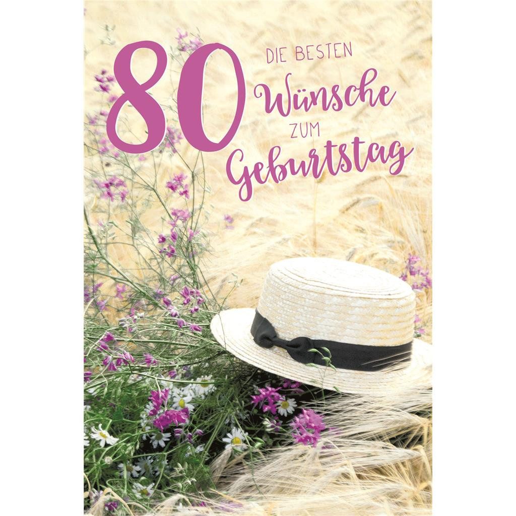 Skorpion Grußkarten 80. Geburtstag Karte mit Umschlag Blumen