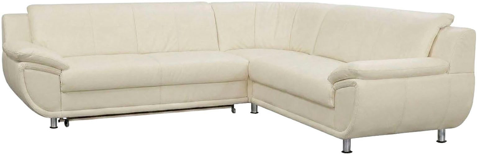 TRENDMANUFAKTUR Ecksofa Rondo wahlweise mit Schlaffunktion, bequeme Armlehnen, L-Form, wahlw.mit Federkern, Füße chromfarben, Unser Dauertiefpreis