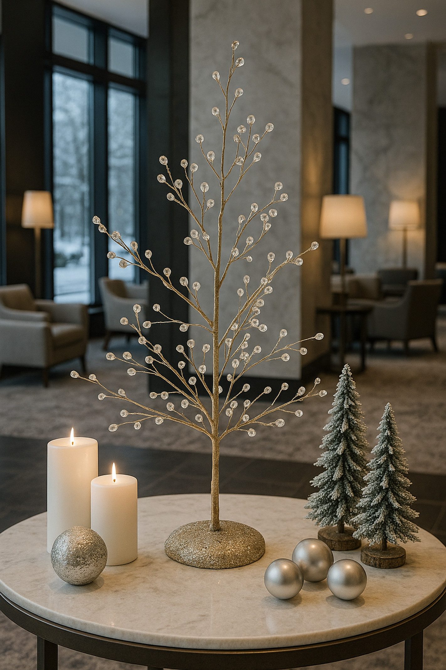 Kunstbaum Dekobaum mit Acryl-Steinchen, I.GE.A., Höhe 50 cm, und Glimmer Weihnachtsbaum Christbaum Weihnachtsdeko