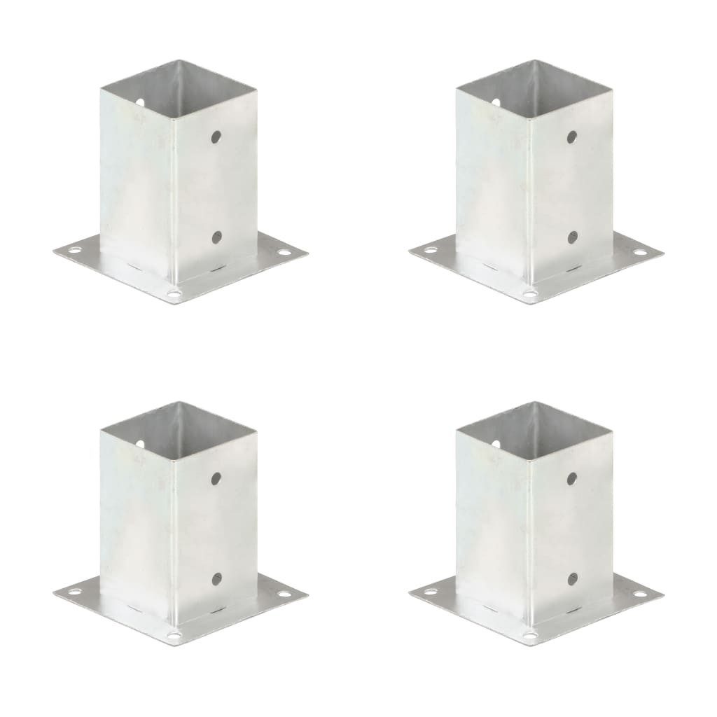 vidaXL Zaunpfosten Pfostenanker 4 Stk. Verzinktes Metall 91 mm, (4-St)