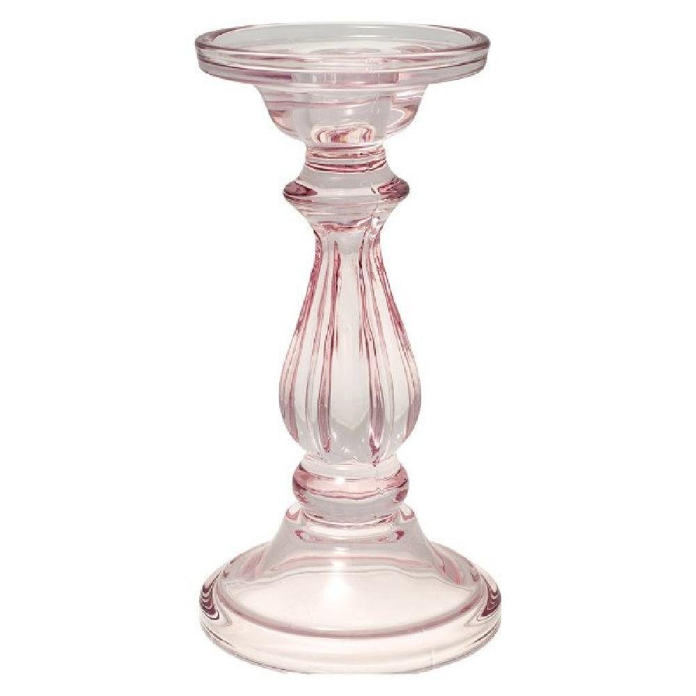 Greengate Kerzenhalter Glas Kerzenhalter Curved Pale Pink (Large)