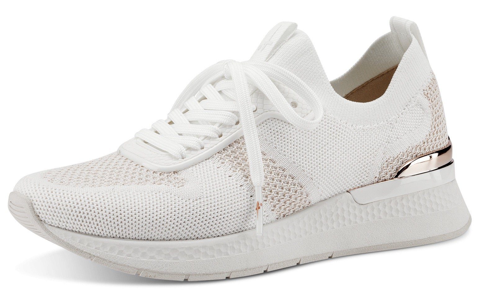 Tamaris Fashletics Slip-On Sneaker mit Wechselfußbett weiß-roségoldfarben