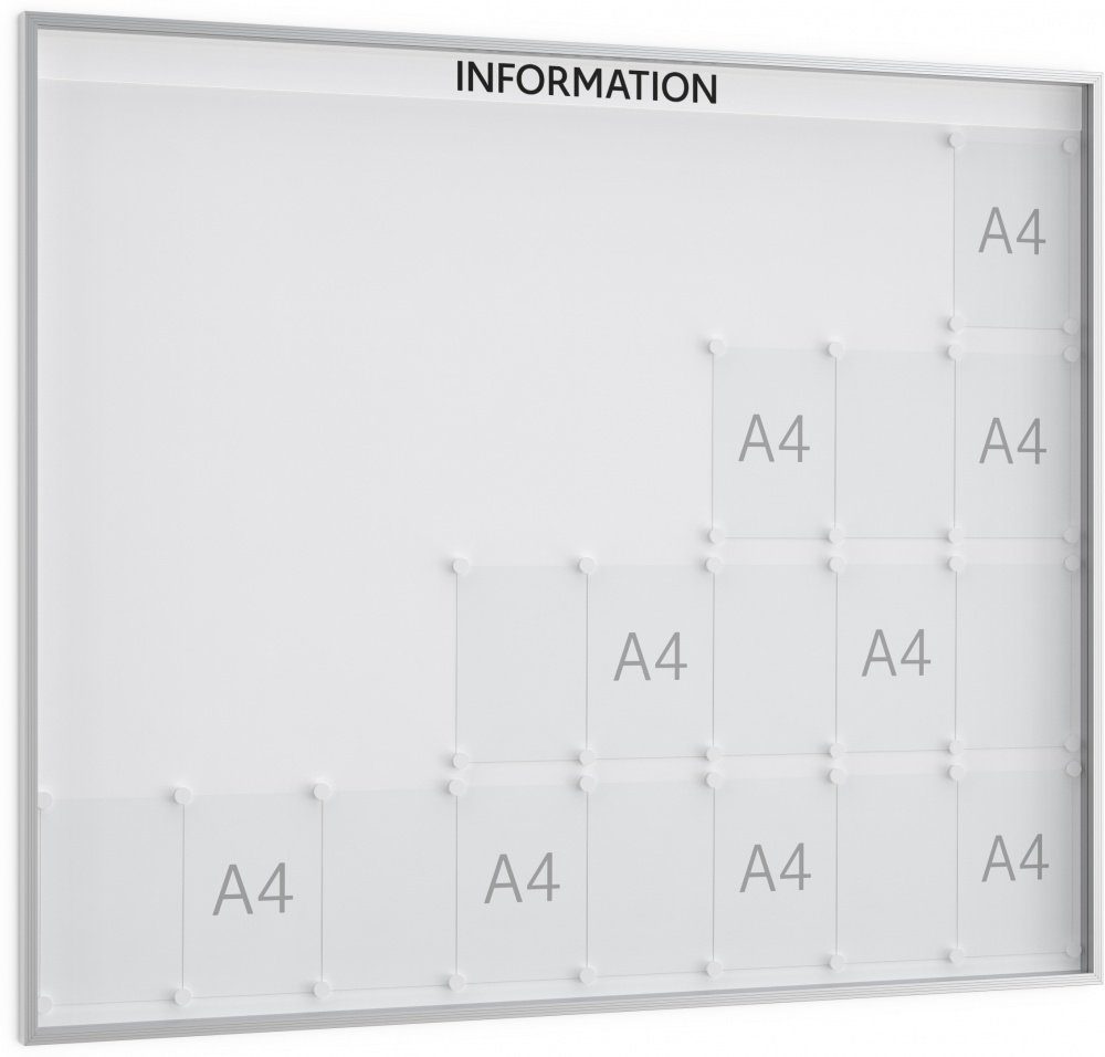 König Werbeanlagen Rahmen Mit System perfekt kommunizieren: ORGASTAR Standard-Tafel XL - 32 x DIN A4 - Einseitig - 40 mm Bautiefe - Vitrine