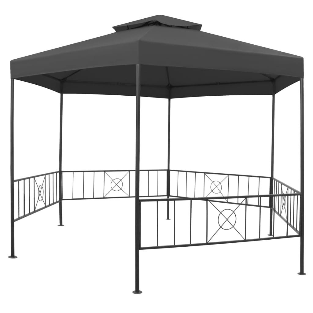 vidaXL Partyzelt Gartenpavillon 323x275x265 cm Anthrazit