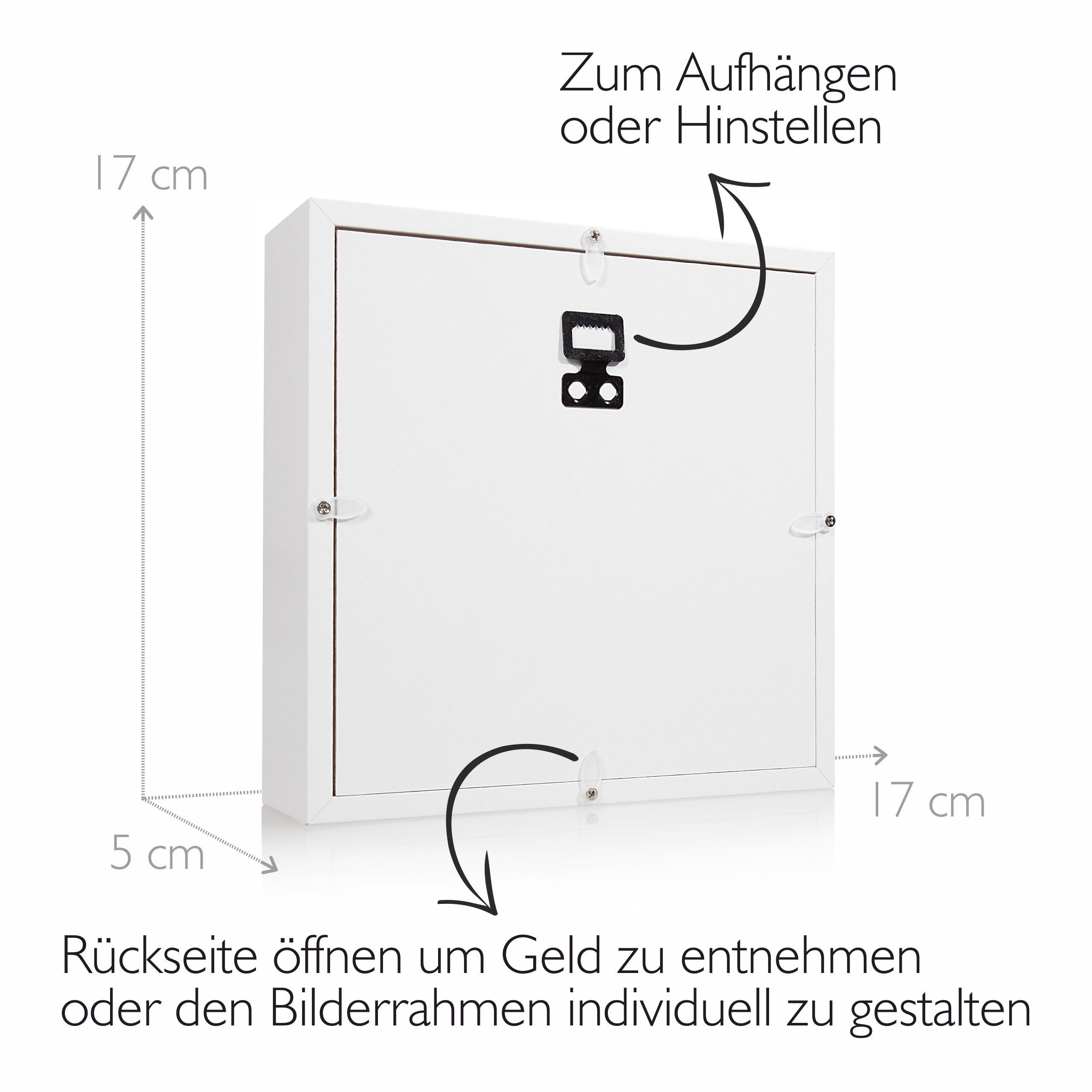 GLÜCKSWOLKE Spardose mit 9 Motive zur Auswahl, (Wunscherfüller, Dream Big, Lebensbaum, Travel, Hochzeit, Sparschwein, Mäuse, Monster, Dschungel, Kinder), Geldgeschenke Verpackung für Geburtstag I Sparbüchse Junge & Mädchen