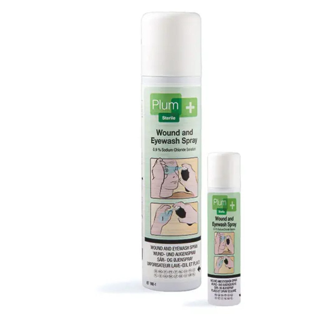 DocMed Erste-Hilfe-Set Plum Wund- und Augenspray, (mobile Augenspülung, 1 St), Einfache Einhandbedienung, 2-in-1-Funktion