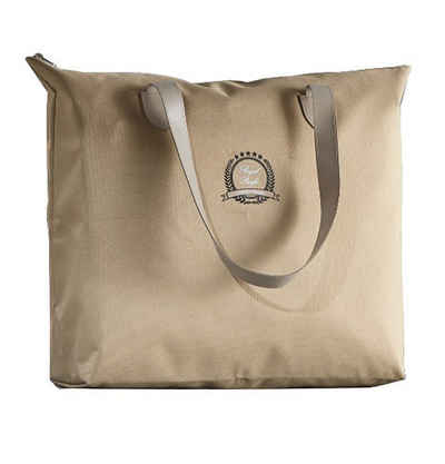 Levandeo® Dekoobjekt, Handtasche beige Shopper Shopping Bag Tasche Tragetasche