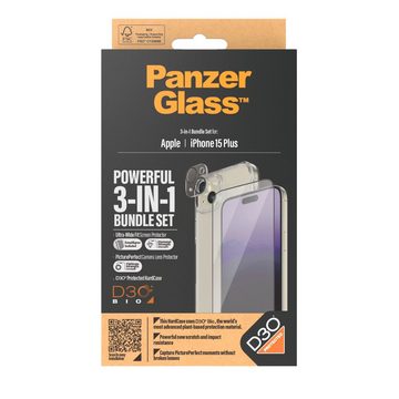 PanzerGlass 3-in-1-Pack Screen, Camera Protector und Cover für iPhone 15 Plus, Displayschutzglas