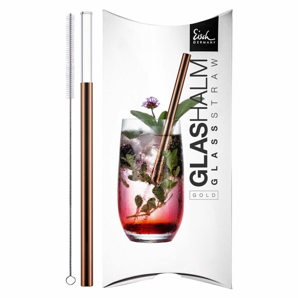 Eisch Germany Trinkhalme Gentleman Kupfer 20 cm, (Set, 1-tlg), mit Reinigungsbürste