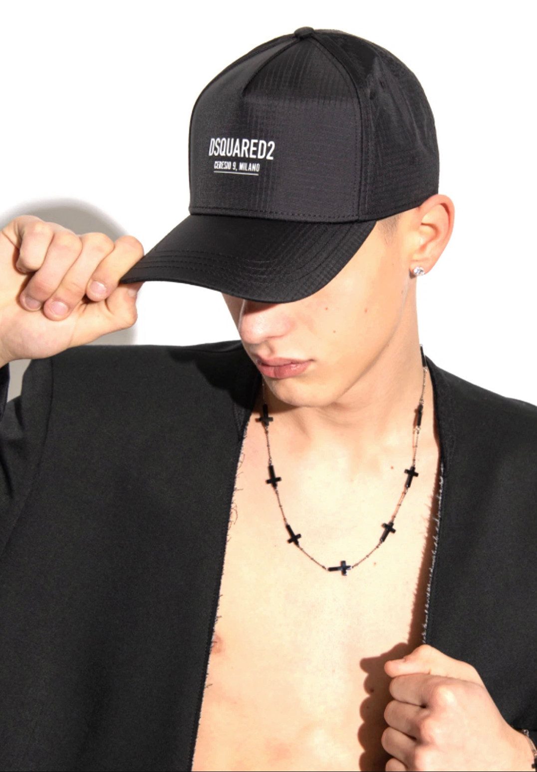 Dsquared2 Baseball Cap Ceresio 9 Milano Nylon Icon Baseball Kappe Unisex Gummierter Schriftzug Ceresio 9 Milano