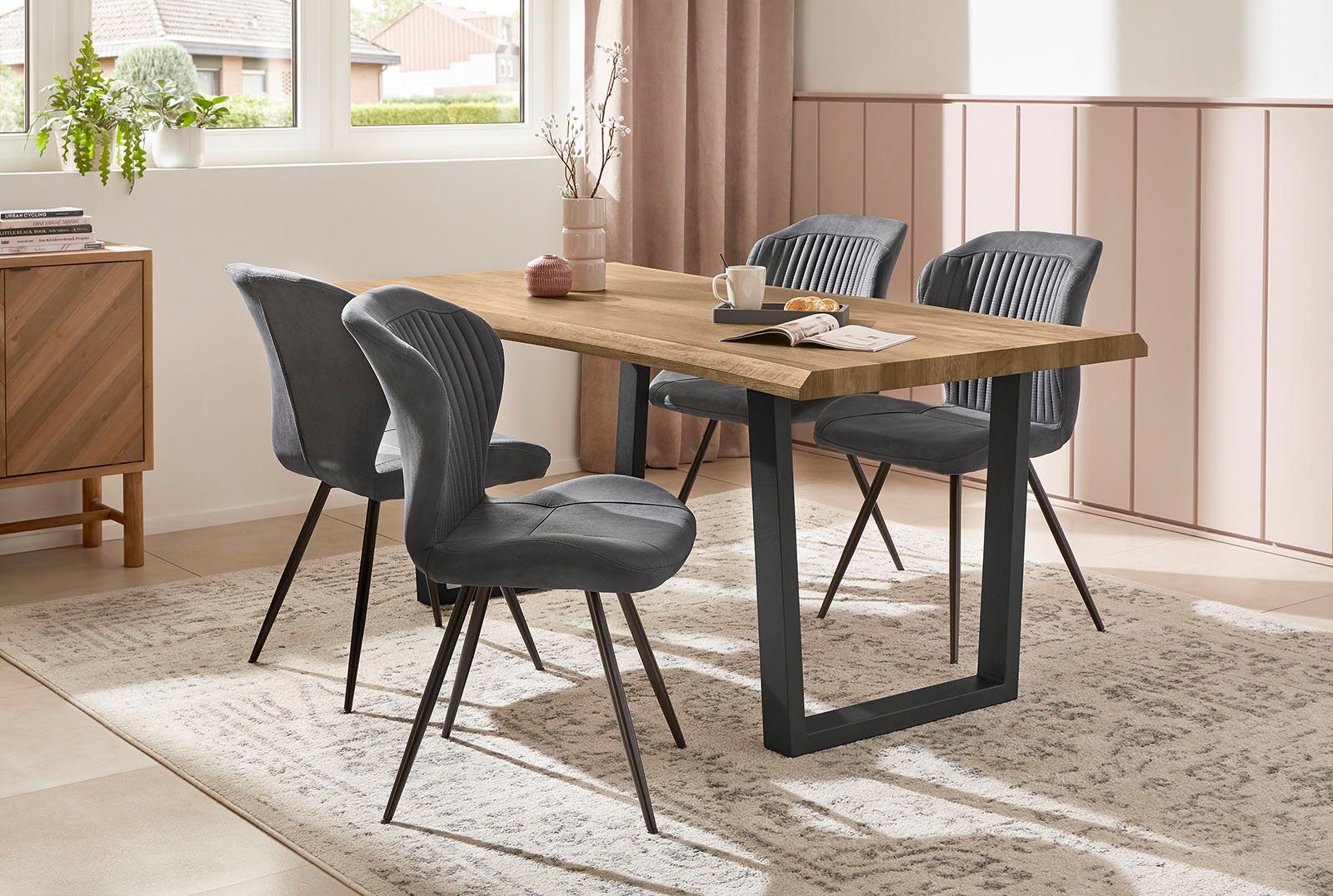 Jockenhöfer Gruppe Esstisch Margot, 180x90 cm geschwungene Baumkantenoptik günstig online kaufen