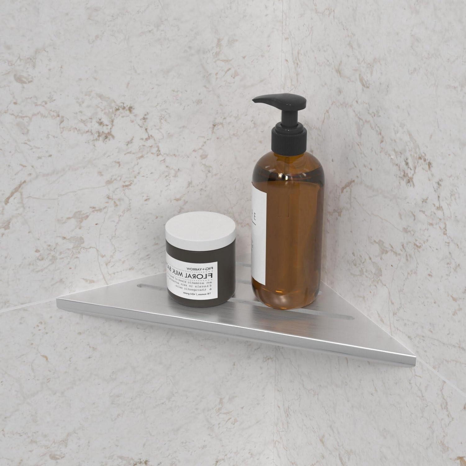 LuxusKollektion Duschkorb Eckregal Dusche Ohne Bohren Silber 35x25cm (1 St)