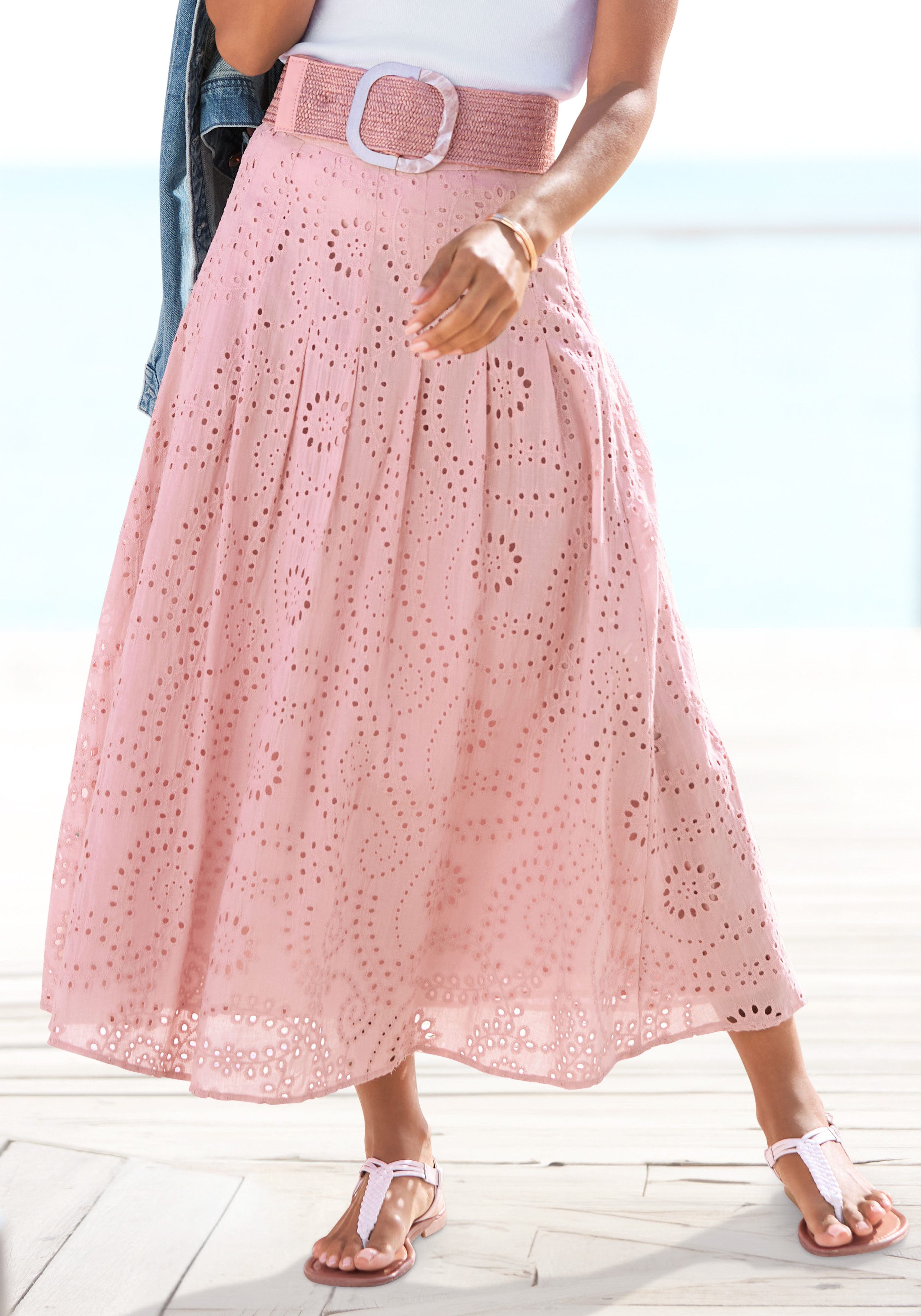 Buffalo Maxirock aus Spitze, Eyelet, Sommerrock, modische Lochstickerei günstig online kaufen