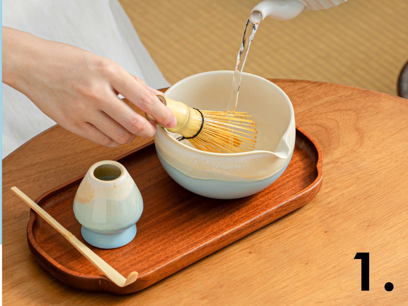 Goodwei Teeservice Matcha-Set "Fuji Blue" (4-tlg), 1 Personen, Keramik, handgearbeitet