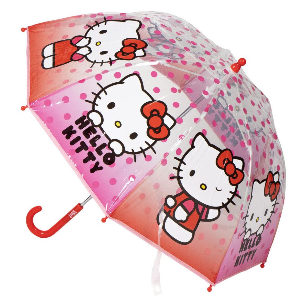 Hello Kitty Regenschirm-Wanderstock Kinder Ø 45 cm Regenschirm manueller Bubble-Schirm & Wetterschutz