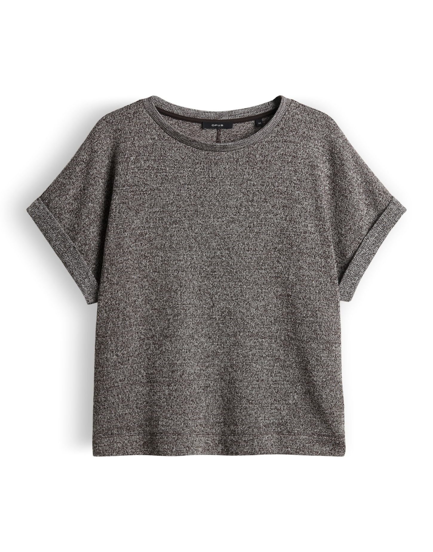 OPUS Kurzarmshirt Sokuna aus weichem Jersey mit Mélange Effekt Der Aufschlag am Ärmel sorgt für eine entspannte Note – Bild 2 von 5