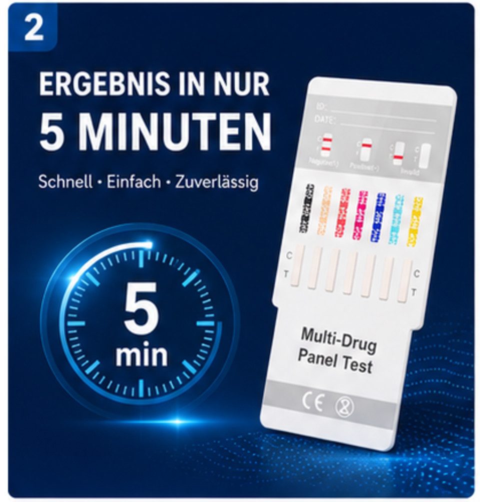 Safecare Bio-Tech Drogen-Schnelltest 7in1 - 99% Genauigkeit - Urin Test, 7 Messparameter, Multidrogentest, 10-tlg., Drogentest, Multifunktionalität, Schnelle Ergebnisanzeige, Einfache Anwendung