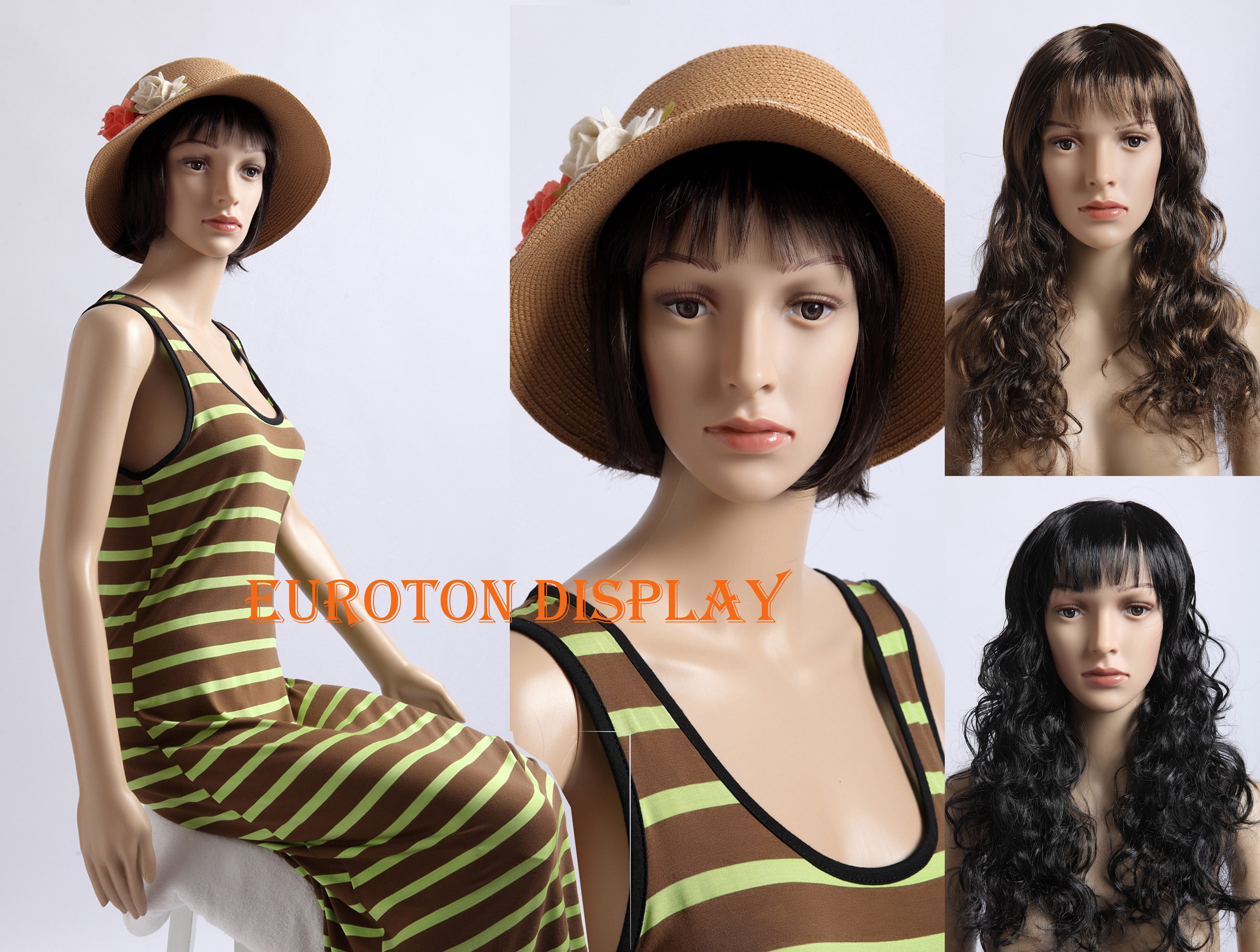 Eurotondisplay Schneiderpuppe Schaufensterpuppe mit 2 Kopfen und Perücken gratis weiblich, Nicht zutreffend