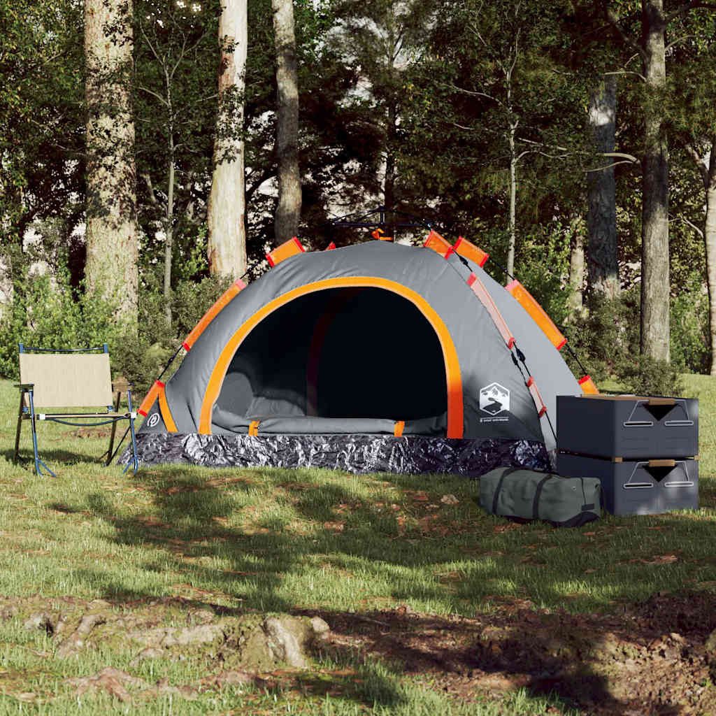 vidaXL Kuppelzelt Campingzelt 2 Personen Grau günstig online kaufen